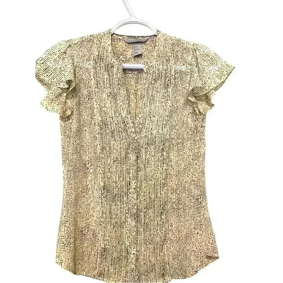 H&M SemiSheer Tunic V neck Cap  Sleeves - Picture 1 of 5